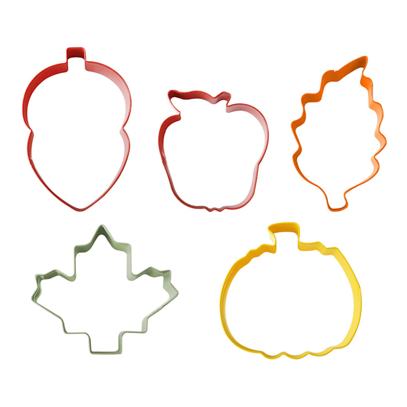 Set of 5 Multicolor Fall Cookie Cutters | At Home
