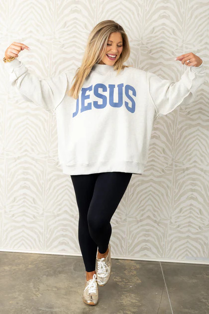 Reversible The Only Way Grey Mock Neck Long Sleeve Pullover | The Willow Tree