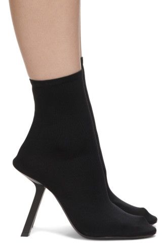 Black Stretch Heeled Boots | SSENSE