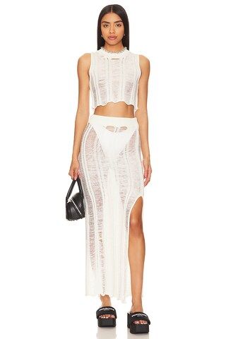 superdown Tayla Maxi Skirt Set in White from Revolve.com | Revolve Clothing (Global)