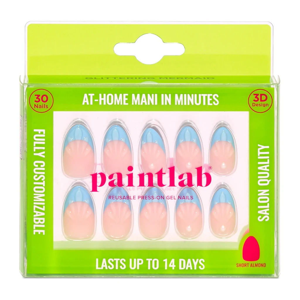 Glittering Mermaid Short Almond Press-On Nails | PaintLab
