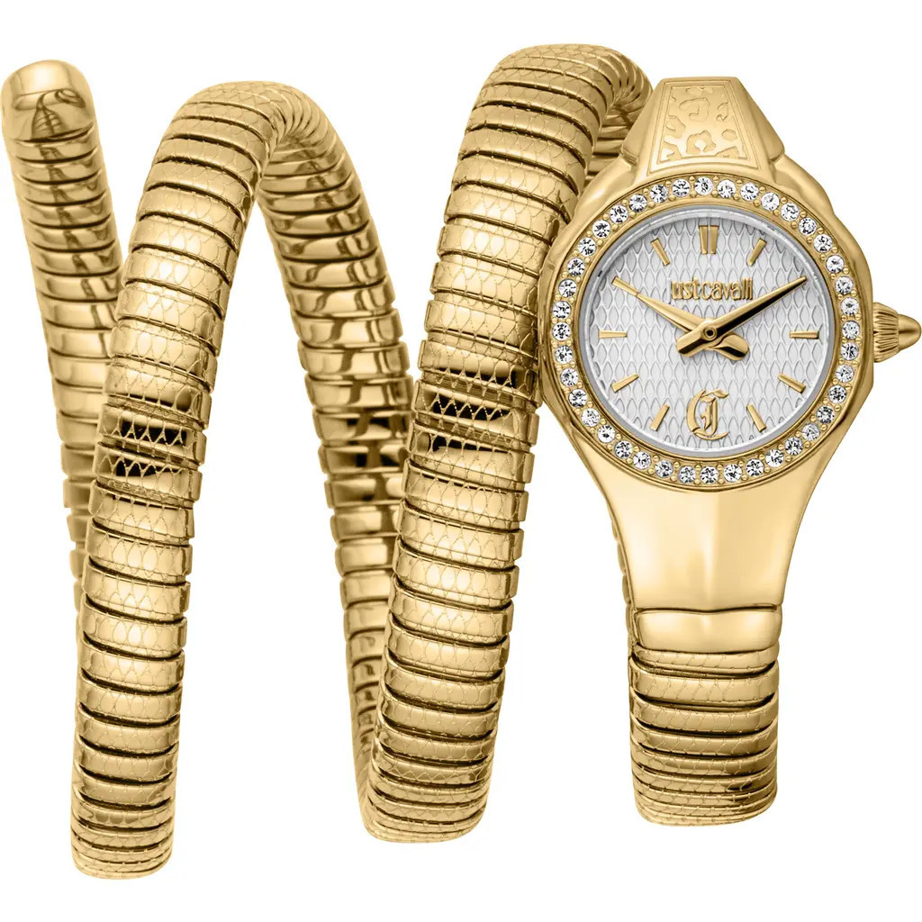 Just Cavalli Snake Bracelet Strap Watch, 22mm x 35.5mm in Gold at Nordstrom Rack | Nordstrom Rack