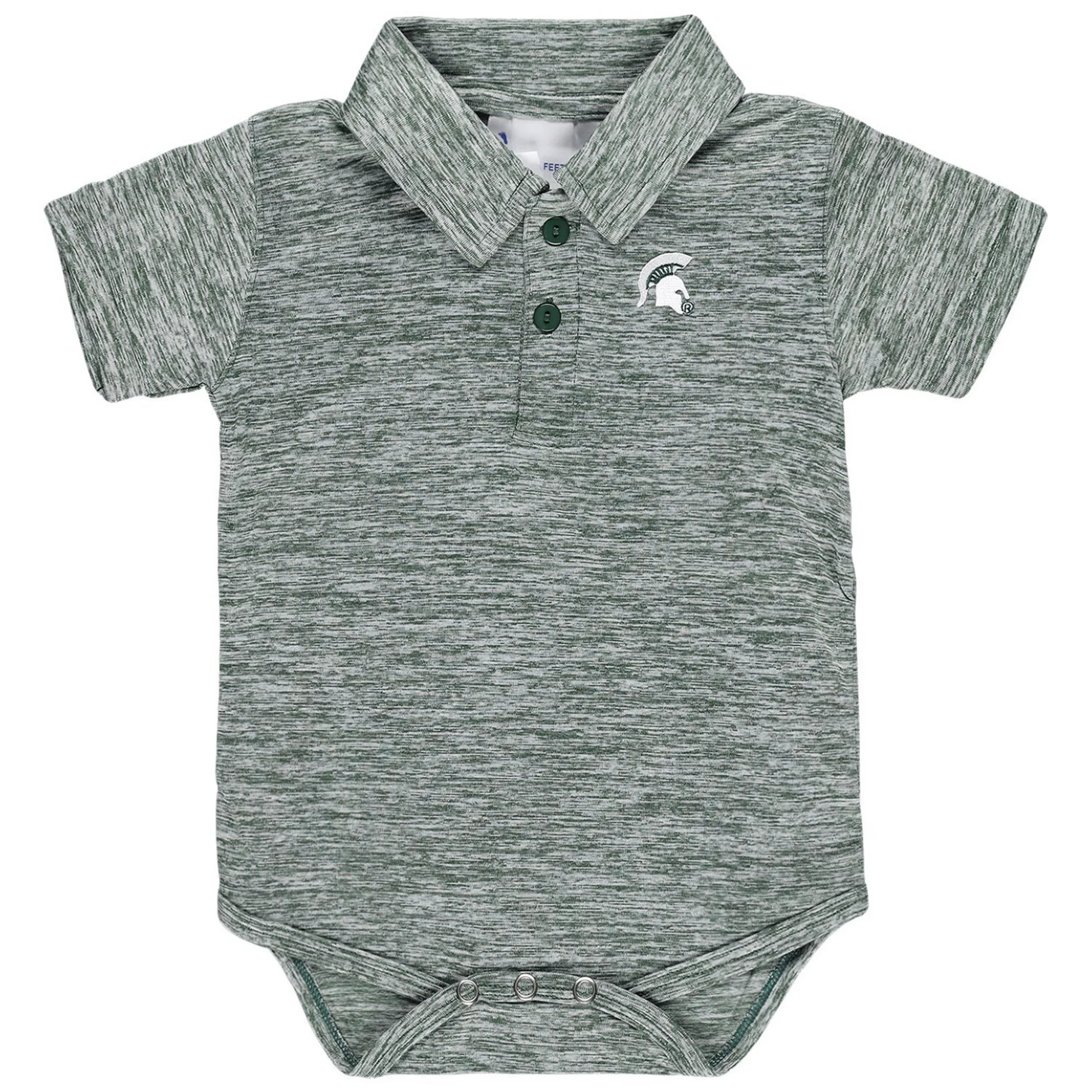 Newborn & Infant Two Feet Ahead Green Michigan State Spartans Space-Dye Golf Polo Bodysuit | Kohl's