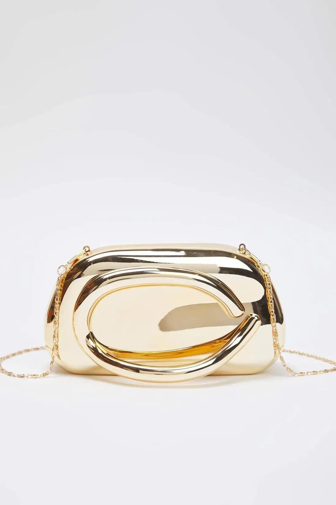 Gold WOVCOR Mini Metal Chain Strap Clutch Bag | Debenhams | Debenhams UK
