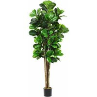 180cm Artificial Fiddle Leaf Fig Tree Nearly Natural Greenery Plant Potted Fake | ManoMano UK