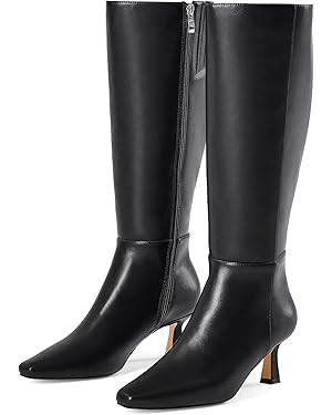 GENSHUO Knee High Boots for Women, 2 Inch Low Kitten Heel Tall Boots, Square Toe Long Dress Boots... | Amazon (US)