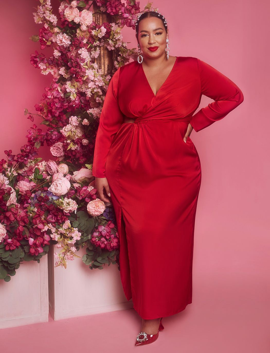 Drape Front Maxi Dress With Cutout | Eloquii