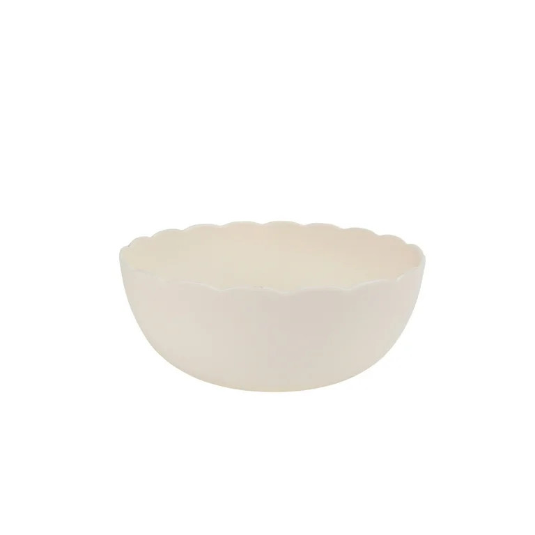 Mainstays - Cream Round Plastic Bowl, Scalloped, 38-Ounce | Walmart (US)