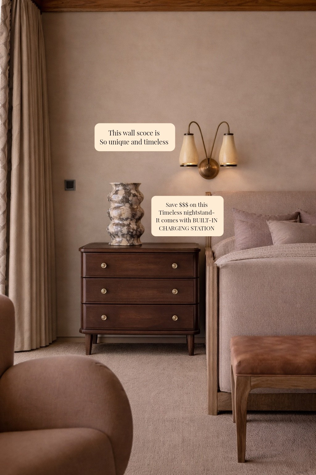 Save $$$ on this 
Timeless nightstand- 
It comes with BUILT-IN 
CHARGING STATION 🤩🤩🤩

#LTKHome #LTKSaleAlert