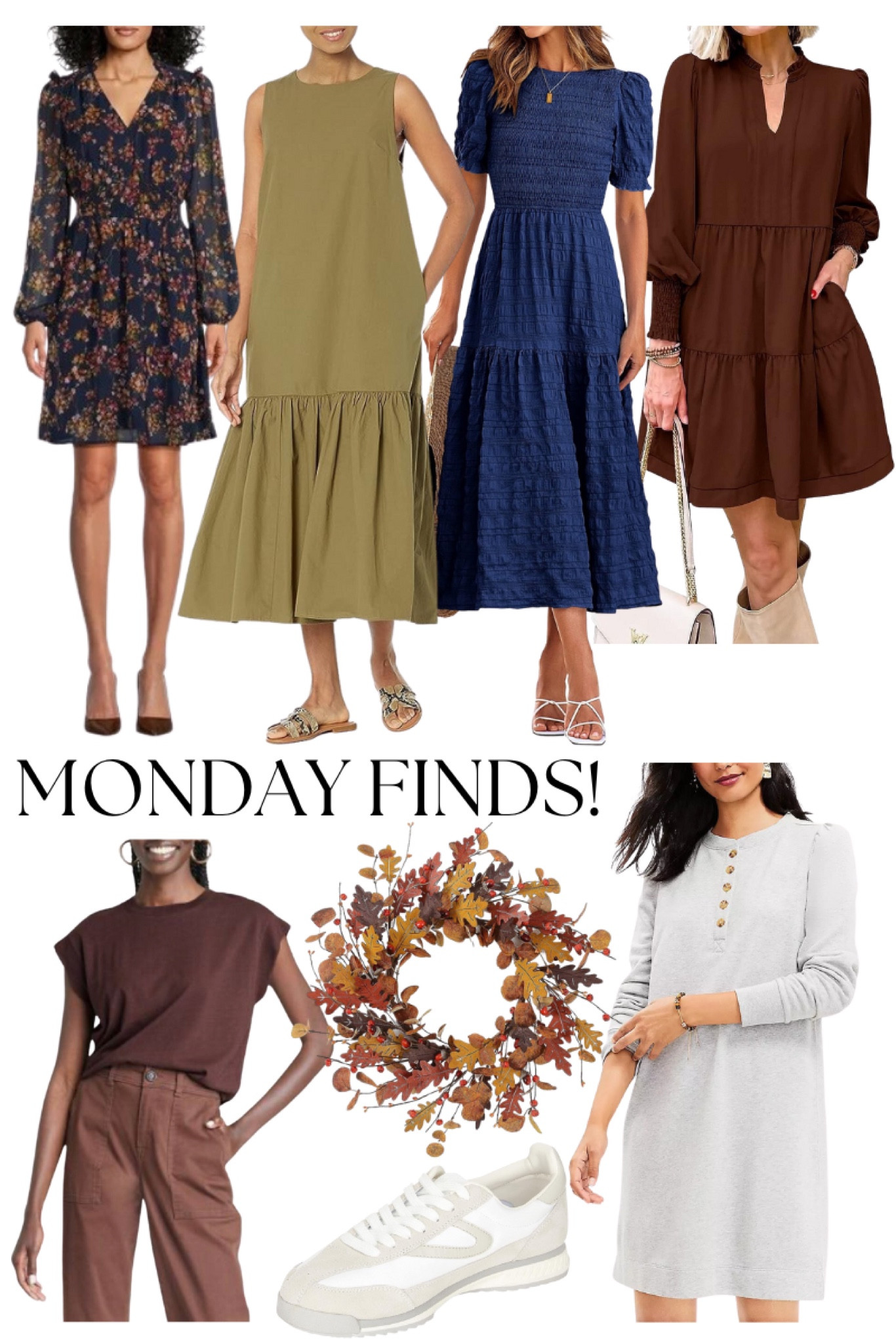 Sunday finds now moved to Monday! New Walmart dress, amazon fall dresses, target top, fall outdoor wreath, sneakers and the cutest loft dress is on sale + ships free! 

#LTKhome #LTKshoecrush #LTKstyletip