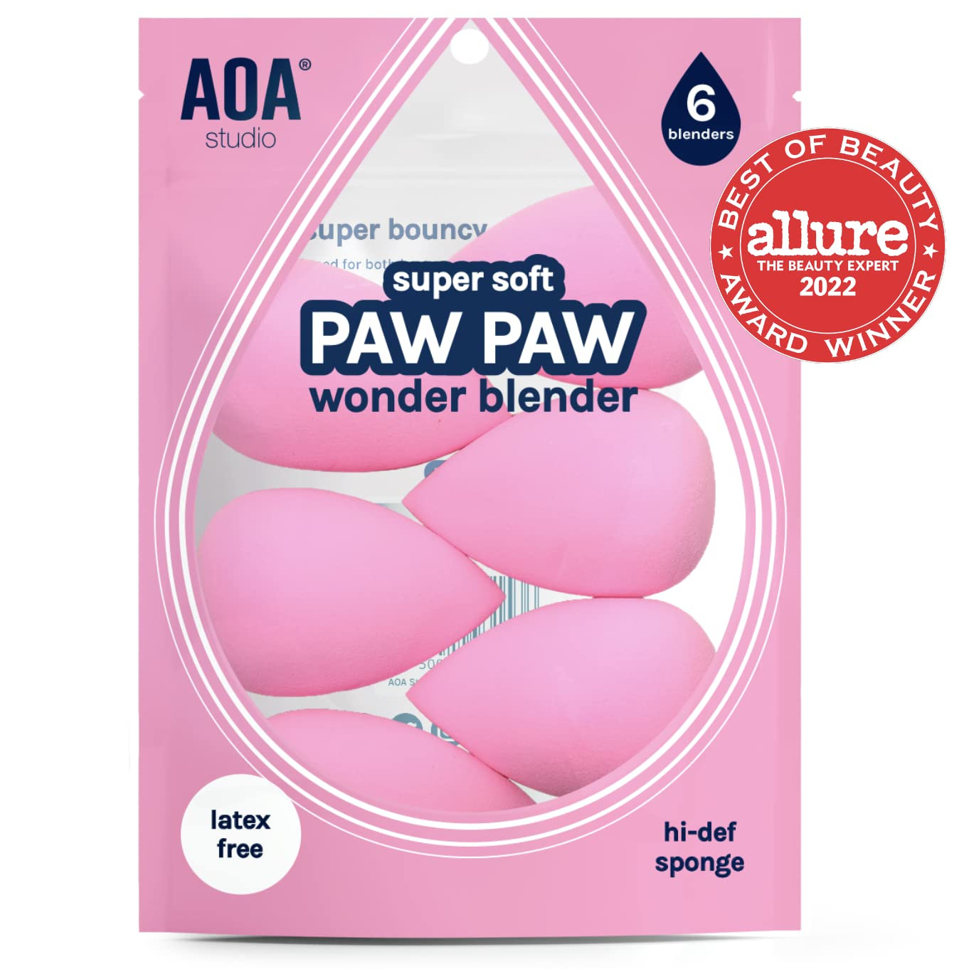 AOA Studio Collection makeup Sponge Set Latex Free and High-definition Set of 6 makeup Wonder ble... | Amazon (US)