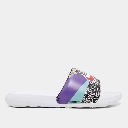 Chinelo Slide Nike Victori Print Feminino - Branco+Roxo | Netshoes (BR)