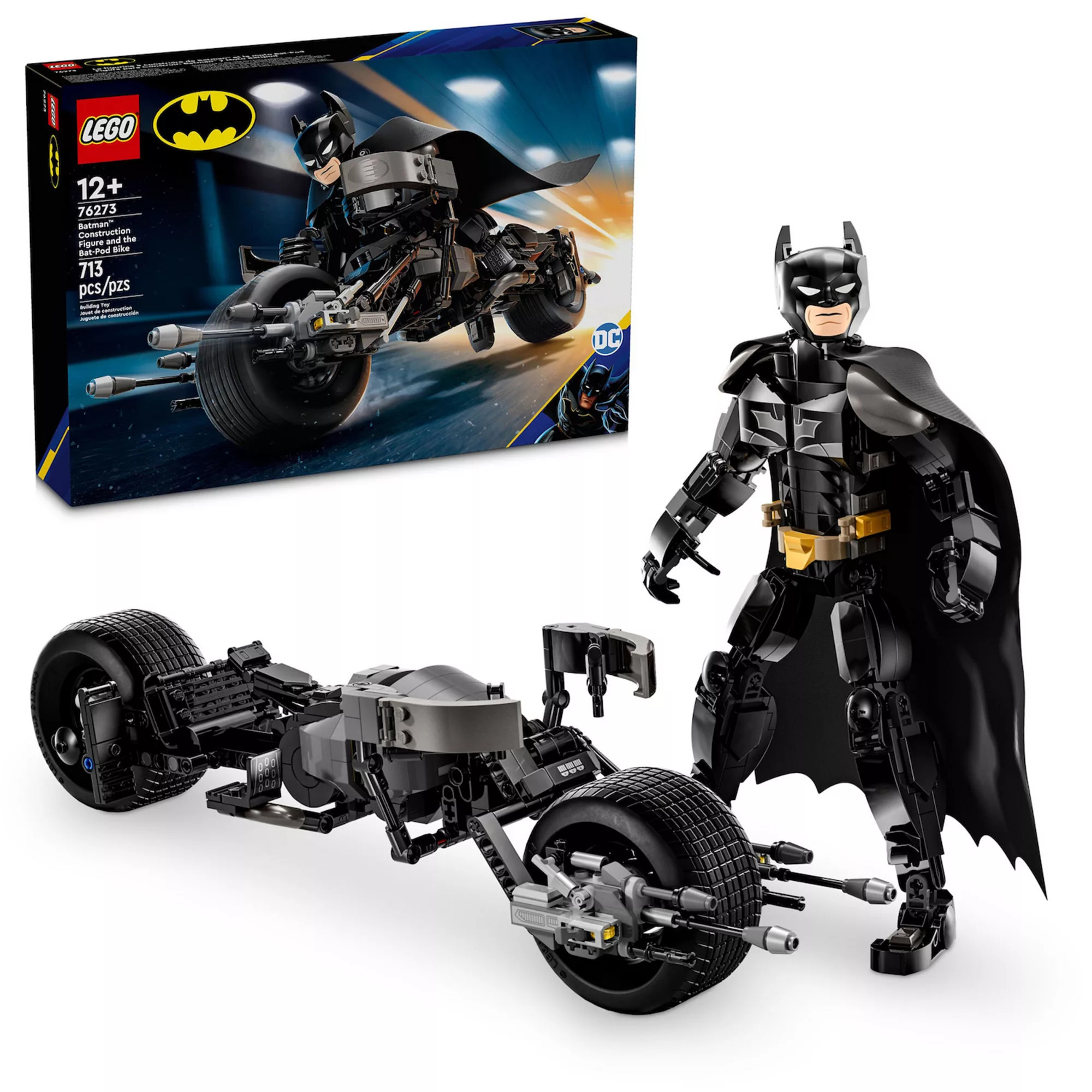 LEGO DC Batman: Batman Construction Figure & The Bat-Pod Bike 76273 Building Kit (713 pieces) | Kohl's