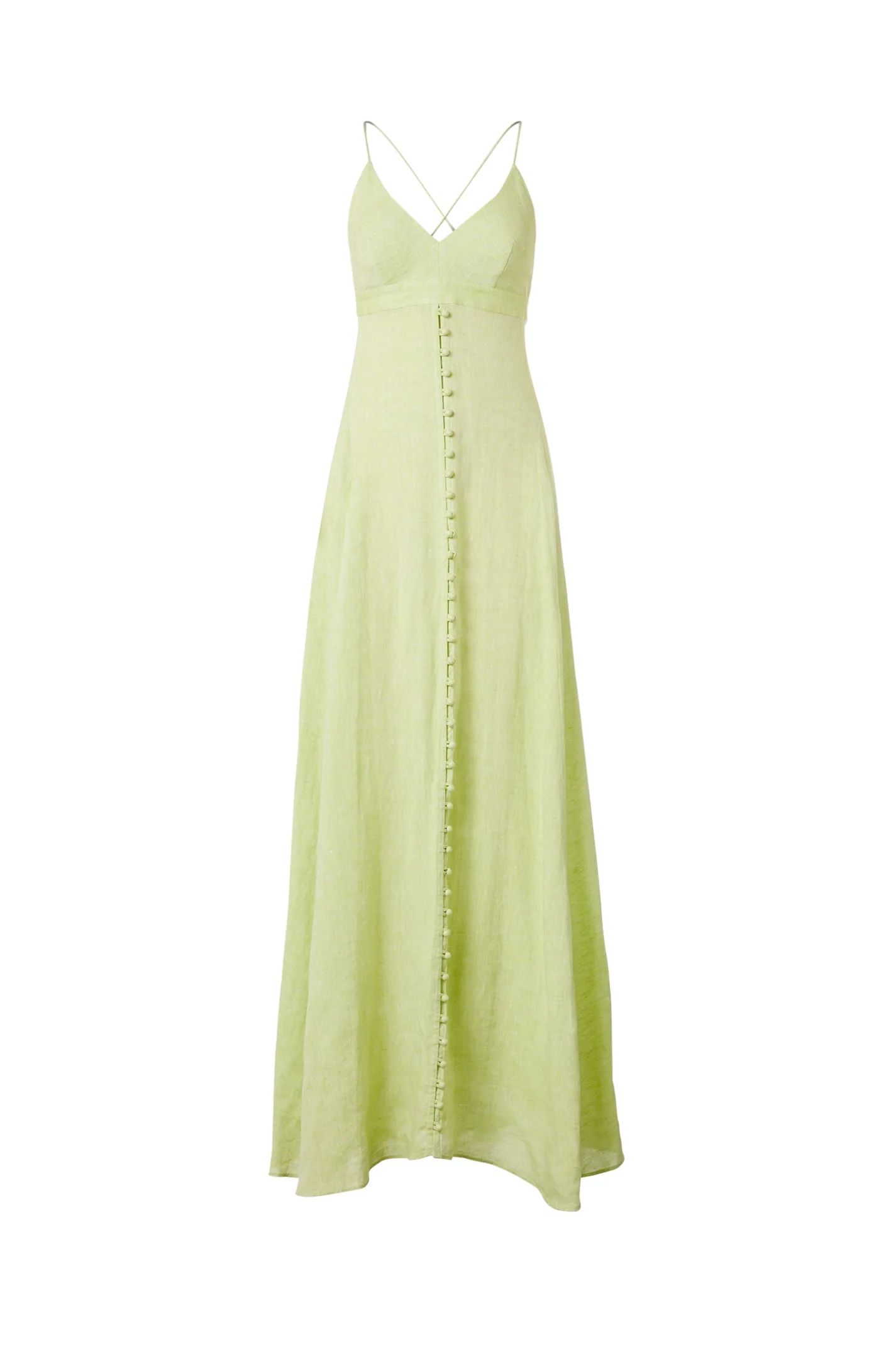 Italian Linen Shoestring Dress Lime | Scanlan Theodore
