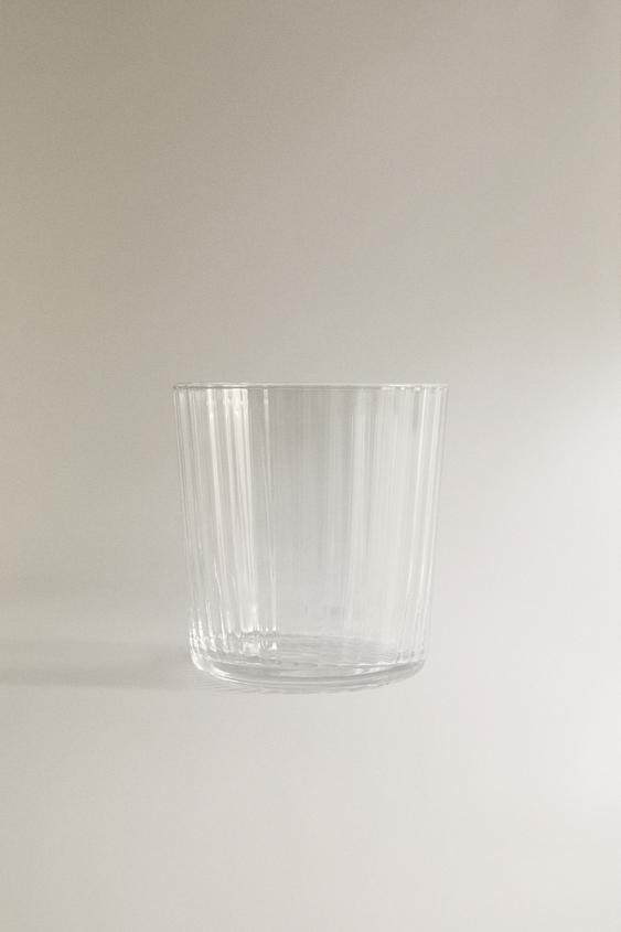 GLASS TUMBLER WITH LINE DESIGN | Zara US