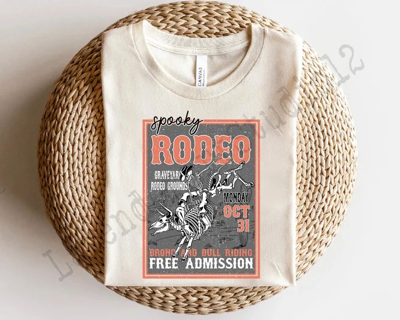 Spooky Shirt Rodeo Shirt Rodeo Poster Shirt Bull Riding - Etsy | Etsy (US)
