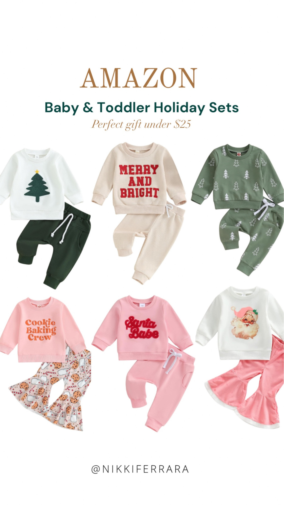 AMAZON TODDLER & BABY HOLIDAY 2-piece sets under $25! 🎄💗Makes the perfect gift!

Toddler Christmas outfit, baby Christmas outfit, Toddler sets, toddler outfit, baby outfit, Amazon baby, Amazon toddler, Amazon toddler sets, Amazon baby sets, Santa baby sweatshirt, Santa sweatshirt, kids Christmas sweater, baby Christmas sweater, baby bell bottoms, baby Christmas party outfit, chromas party outfit, holiday party outfit, holiday party, toddler Christmas gift, baby’s first Christmas 

#LTKbaby #LTKkids #LTKHoliday