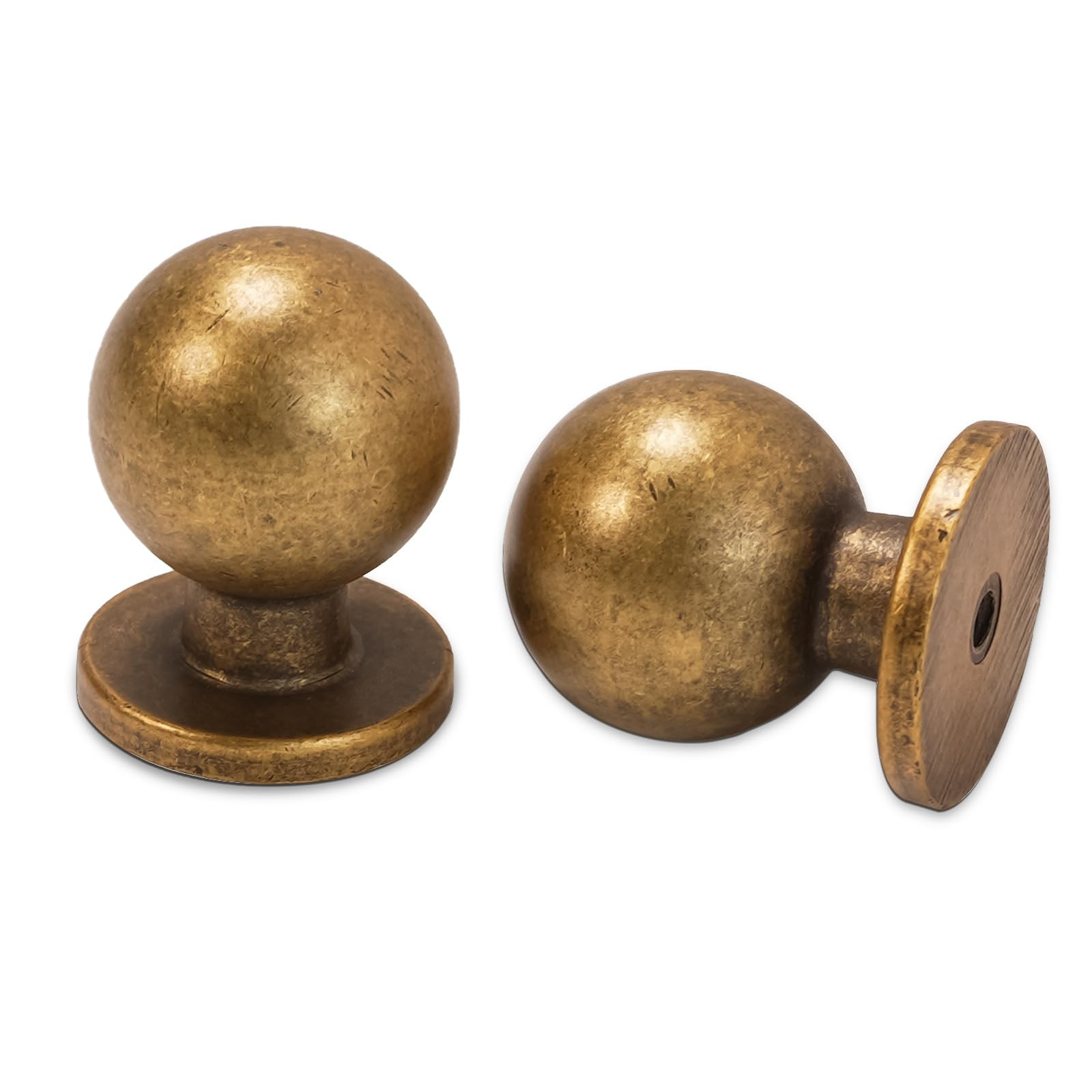10 Pack Antique Brass Cabinet Handles and Knobs - Vintage Drawer Knobs, Kitchen Hardware, Zinc Al... | Amazon (US)