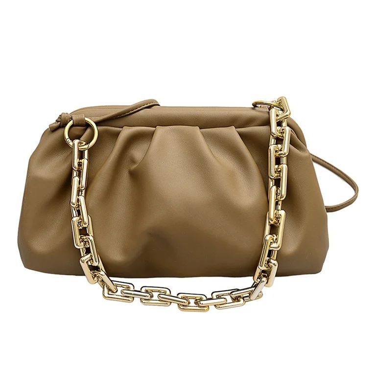 Aktudy Women Chain Shoulder Bags Leather Cloud Party Clutch Handbag (Light Brown) - Walmart.com | Walmart (US)