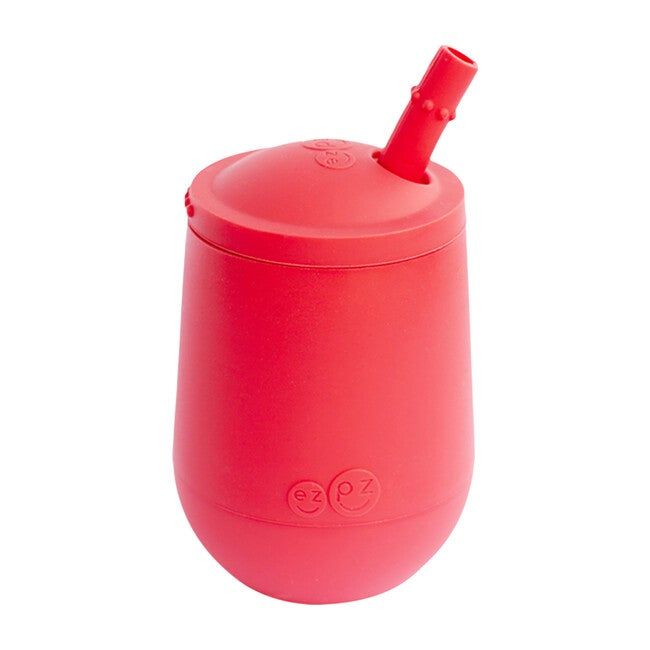 Sippy Cups Mini Cup + Straw Training System, Coral (Red, Size 12-24M) ezpz Maisonette | Maisonette