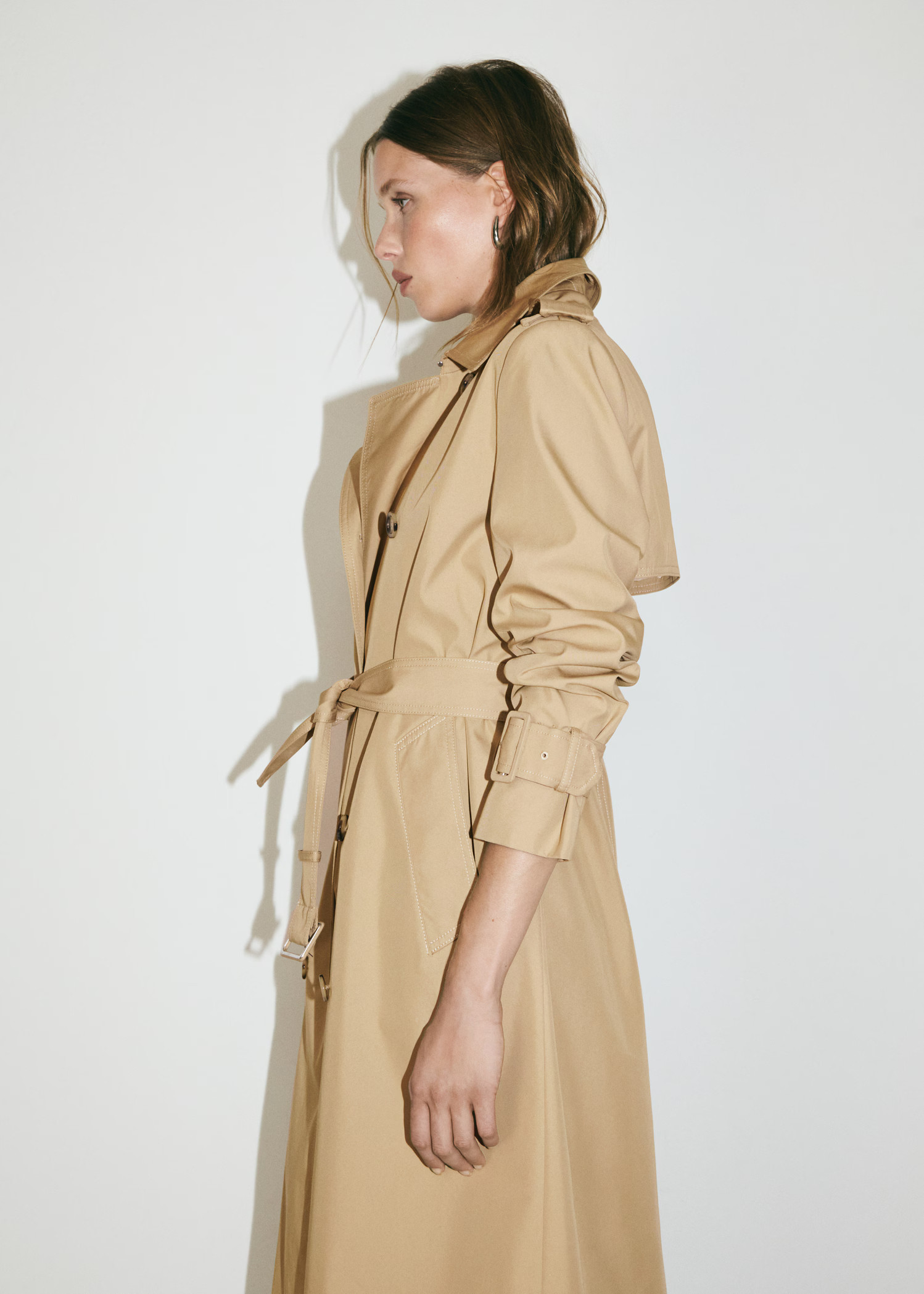 Double-breasted cotton trench coat - Women | MANGO USA | Mango (US/MX/AU)