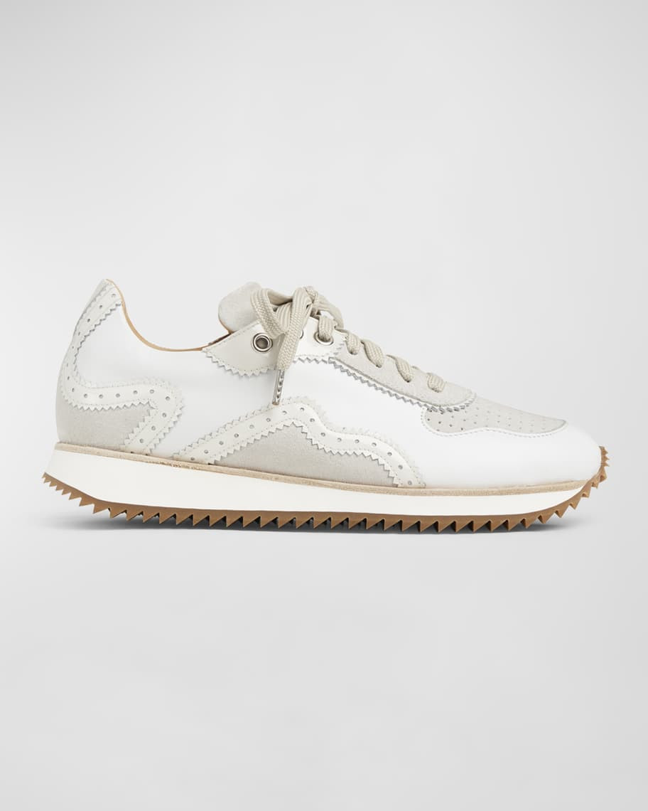The Office of Angela Scott The Remi Perforated Suede Low-Top Sneakers | Neiman Marcus