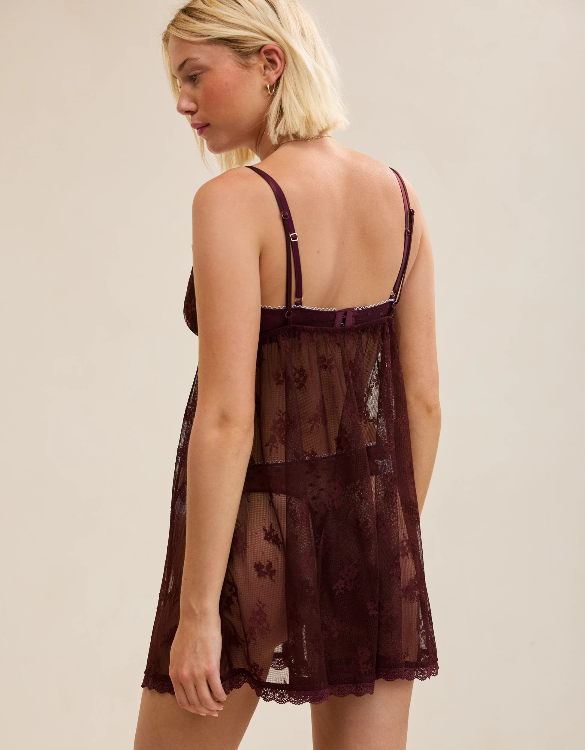 OVERSLEPT by Aerie Sheer Lace Nightie | Aerie