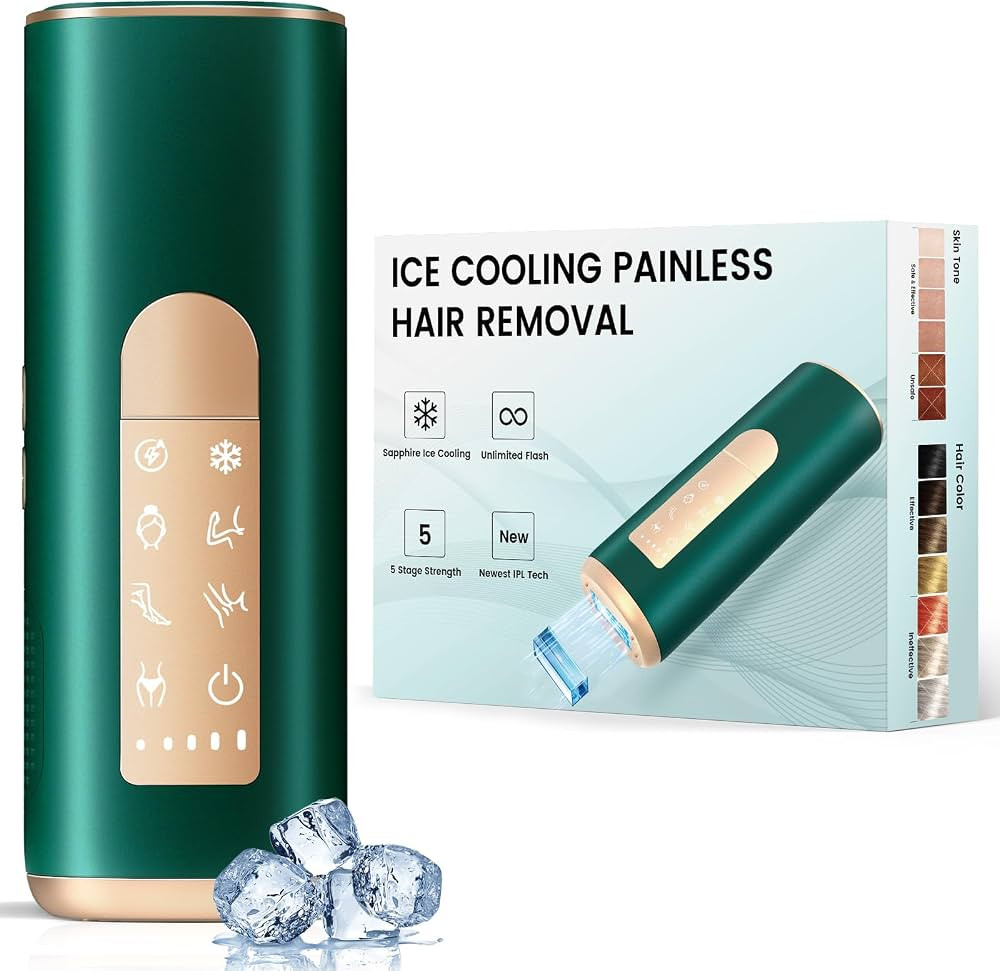 Hair Remover, Handheld IPL Hair Removal for Women, Nearly Painless Sapphire Ice-cooling, 20J MAX ... | Amazon (US)