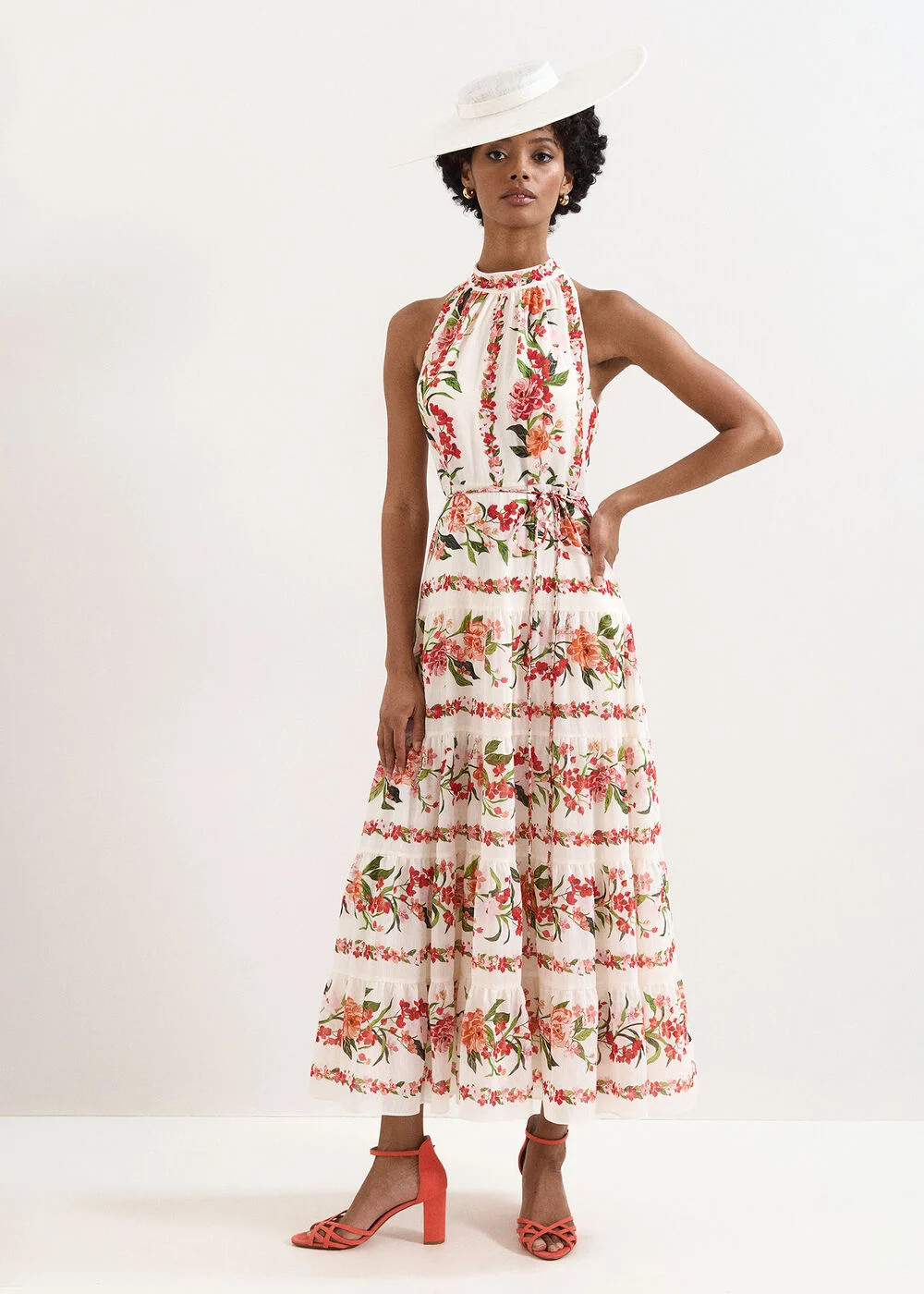 Nita Cream Floral Tiered Maxi Dress | Phase Eight UK | | Phase Eight