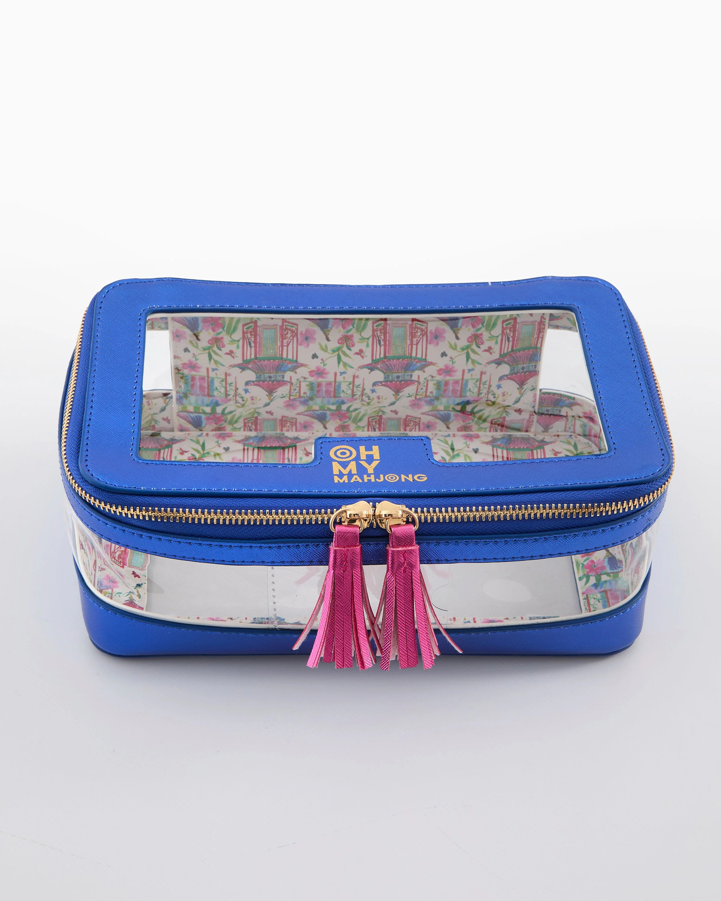 Metallic Blue Tile Storage Bag | Oh My Mahjong