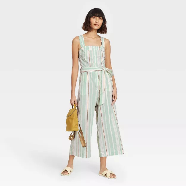 Women's Sleeveless Button-Front Jumpsuit - A New Day™ | Target