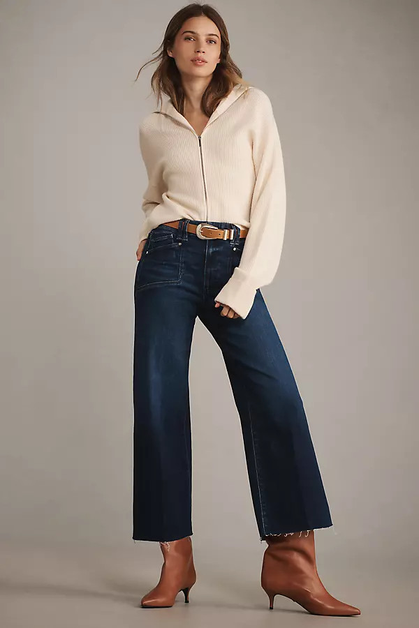 PAIGE Anessa High-Rise Wide-Leg Crop Jeans | Anthropologie (US)