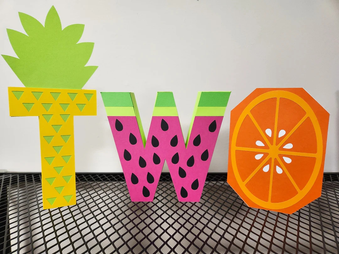 3d Tutti Frutti Letters. Two Fruit Birthday. Twotti Frutti Party Decorations. Tutti Fruitti Table... | Etsy (US)