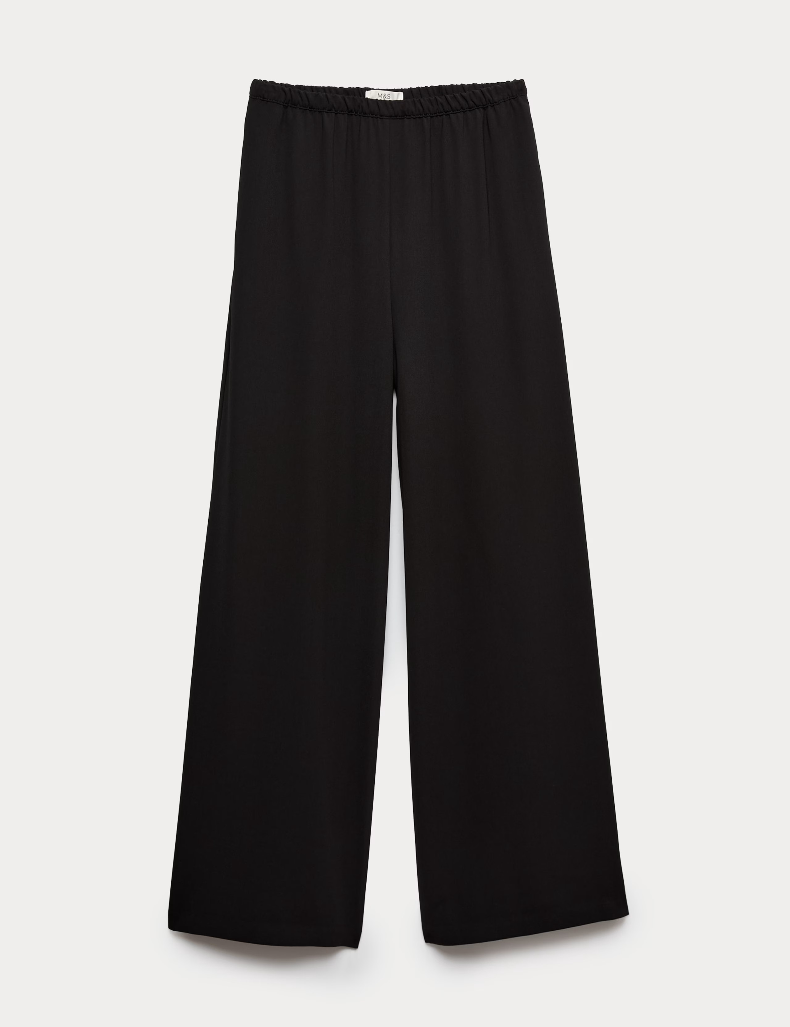 Crepe Elasticated Waist Wide Leg Trousers | M&S Collection | M&S | Marks & Spencer (UK)