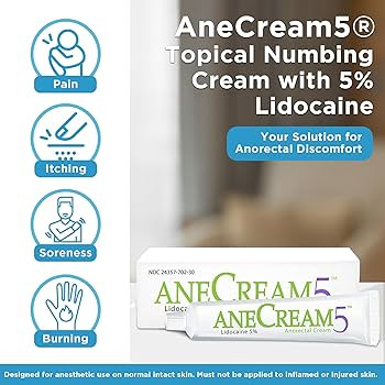 AneCream5-5% Lidocaine Numbing Cream Maximum OTC Strength, Medical Grade, Topical Anesthetic Pain... | Amazon (US)