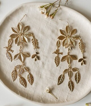 Anna & Avax Brooke Webb of KBStyled Whitney Tiered Flower Statement Earrings | Dillard's