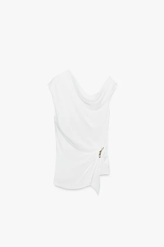 HARDWARE SATIN EFFECT TOP | Zara US