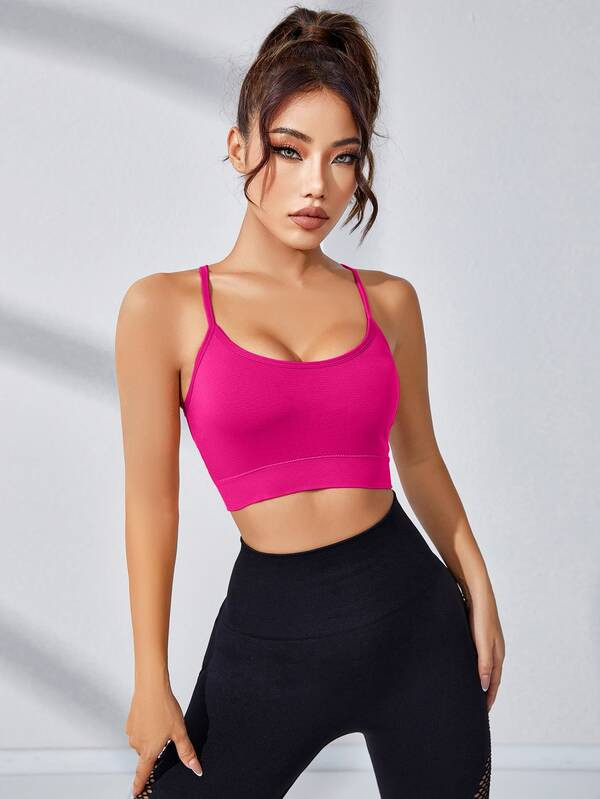 Crisscross Back Sports Bra | SHEIN