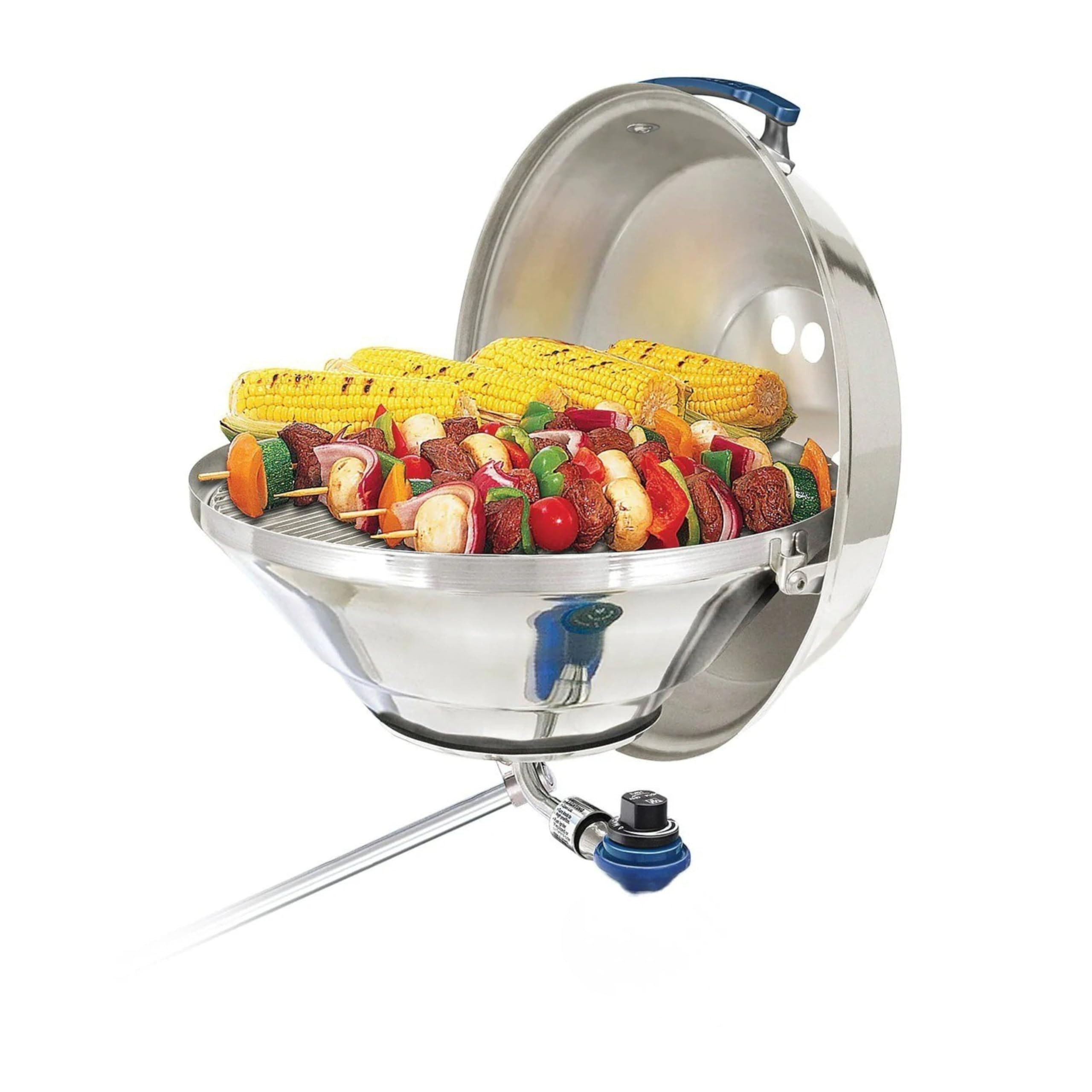 Magma A10-215 Marine Kettle Portable Gas Grill - Stainless Steel BBQ for Boats - Wind-Resistant Design, Safe Propane Connection, Stay Cool Handle - 17" Diameter | Amazon (US)