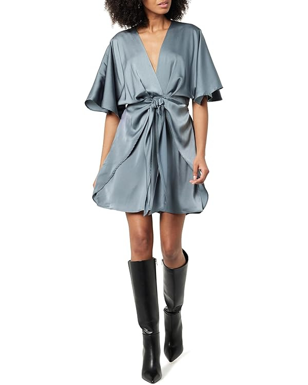 The Drop Women's Estelle Deep V-Neck Front-Tie Mini Dress | Amazon (US)