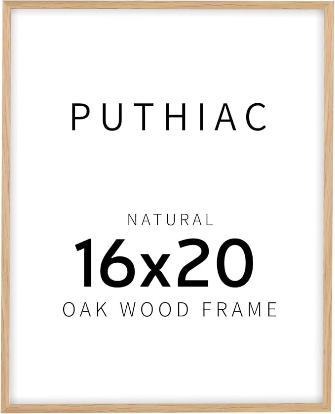 puthiac 16x20 Picture Frames for Wall - Minimalist 16x20 Oak Wood Frames, 16"x20" Picture Frame W... | Amazon (US)