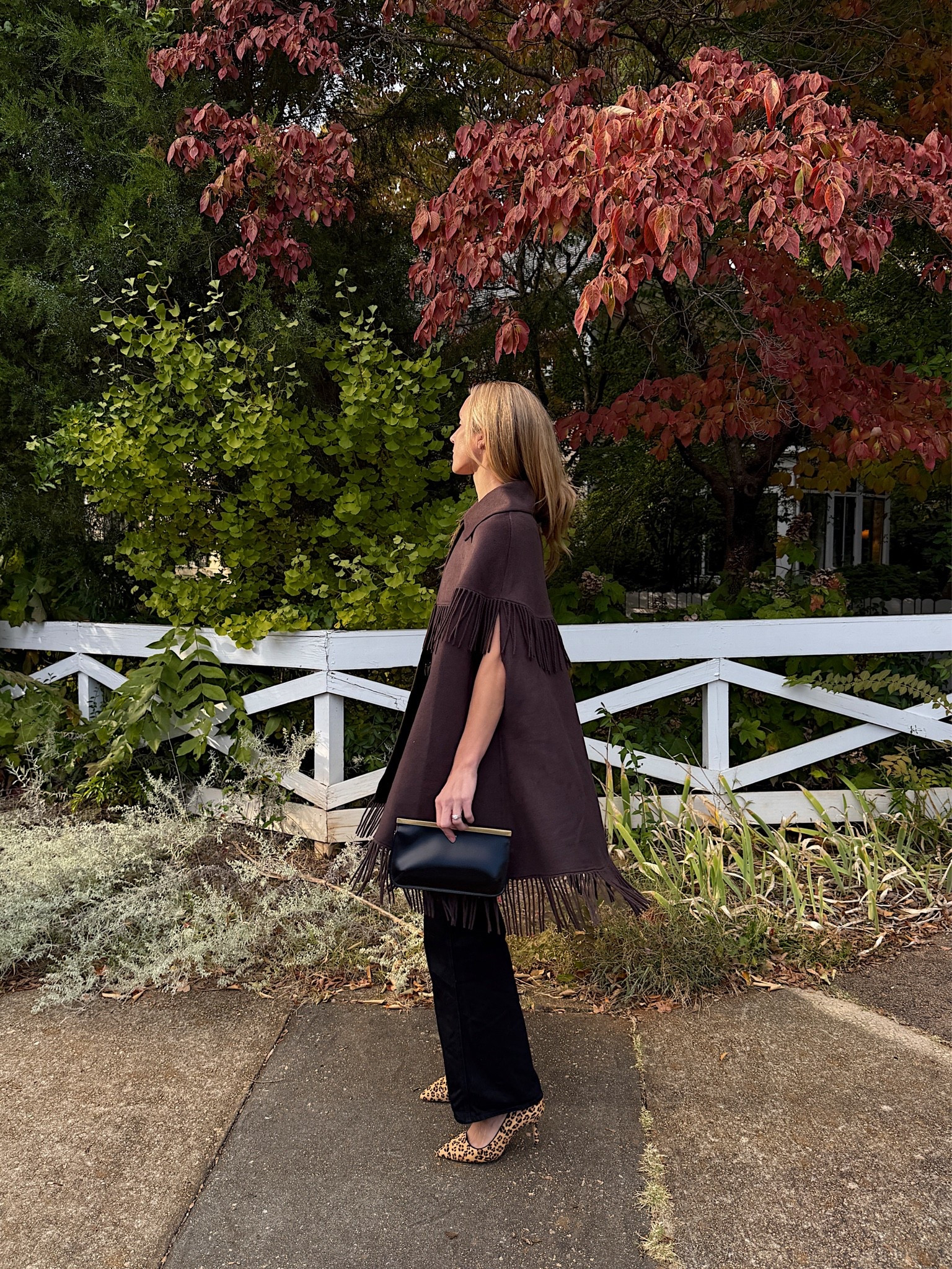Fall outfit inspo! 🤎 Cape is old Mango, jeans TTS (wearing 25), wearing 10 W in leopard pumps. Similar styles linked!

#LTKootd #LTKgrwm #LTKSeasonal