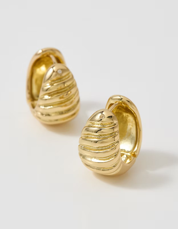 Aerie Half Dome Hoop Earrings | Aerie