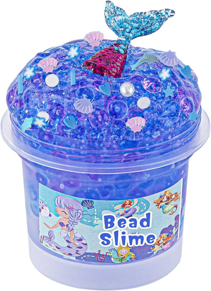 Mermaid Fishbowl Bead Slime - Super Stretchy, Non-Sticky & Crunchy Slime Sensory Toy, Kids Slimes... | Amazon (US)