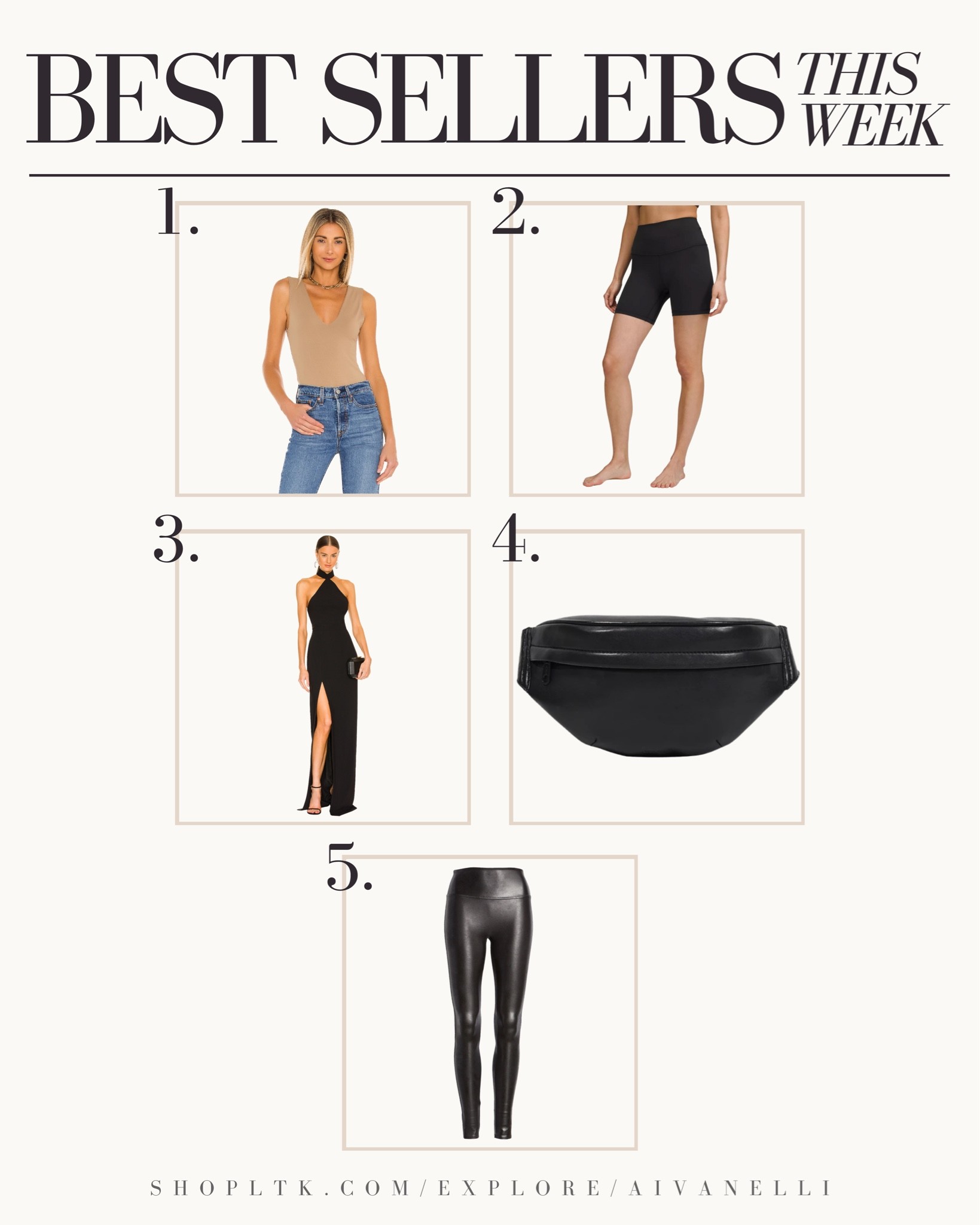 Best Sellers This Week!

Women’s date night outfit ideas
Women’s distressed denim
Outfit ideas for spring
Spring fashion
Spring style
Leather pants
Black heels
Hoop earrings
Black clutch
Black bodysuit
Women’s night looks
Styled look
Women’s workwear
Spring bags
Summer bags
Beach totes
Summer crossbody purses

#LTKsalealert #LTKSeasonal #LTKstyletip