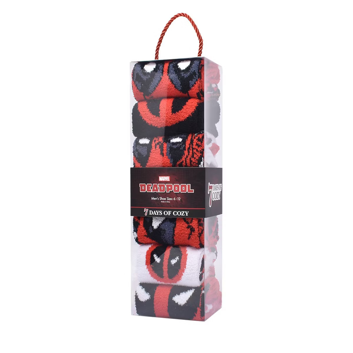 Men's Deadpool 7 Days of Cozy Crew Socks - 6-12 | Target
