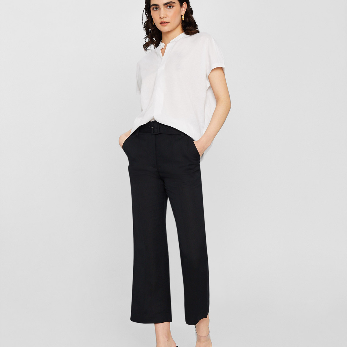 Belted Linen Blend Trouser | Club Monaco (CA)
