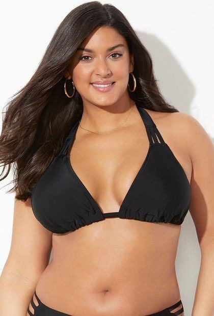 Beach Babe Black Triangle Bikini Top | Swimsuitsforall.com