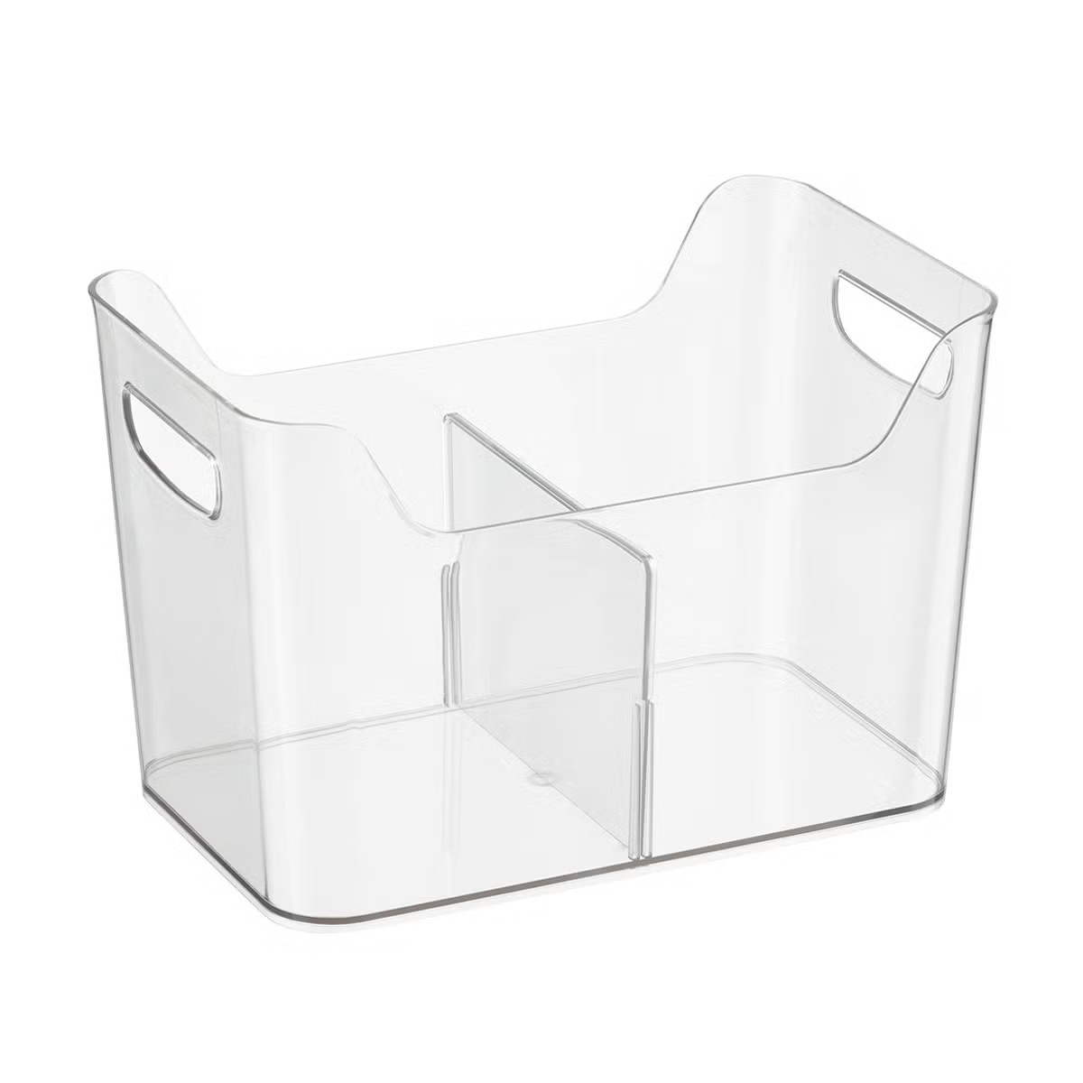 iDESIGN Large Divided Freezer Bin Clear | The Container Store