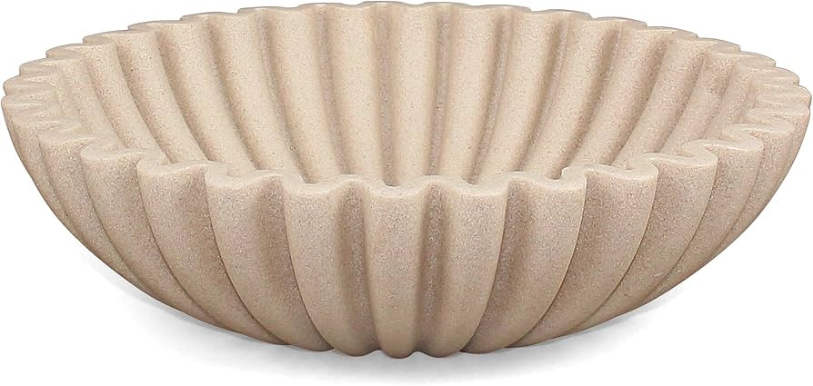 Ruffle Decorative Bowl, Large Fruit Bowl for Kitchen Counter, Stylish Key Bowl for Entry Table, H... | Amazon (US)